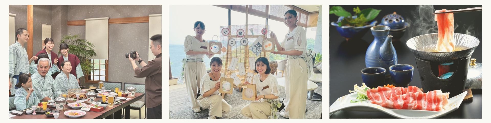 家族の記念写真を撮影する様子